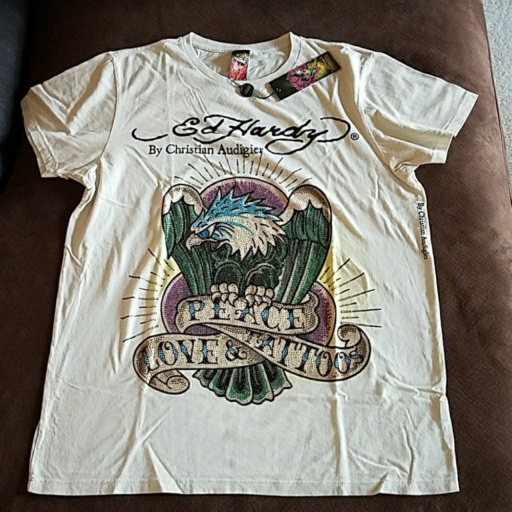 NWT $132 Authentic Ed Hardy PLT Eagle Size Large